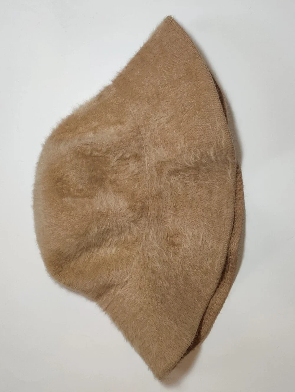 KANGOL blue Furgora Bucket Hat Womens Angora Wool Blend Tan Brown Fuzzy One Size